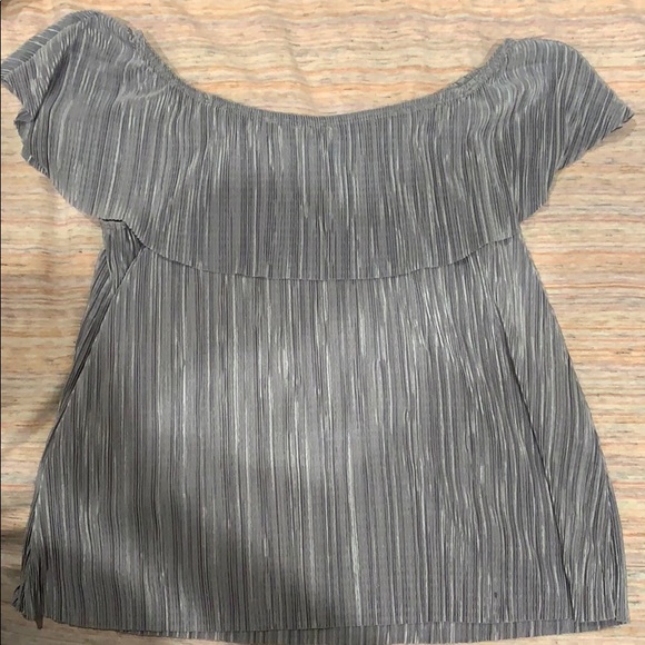 Shiny Off-Shoulder Top - Picture 2 of 4